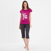 Ensemble pyjama corsaire t-shirt violet femme