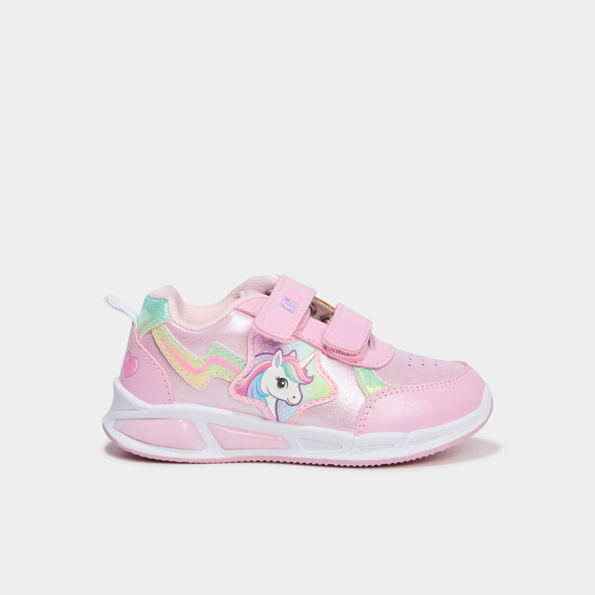 Baskets running semelles lumineuses rose fille