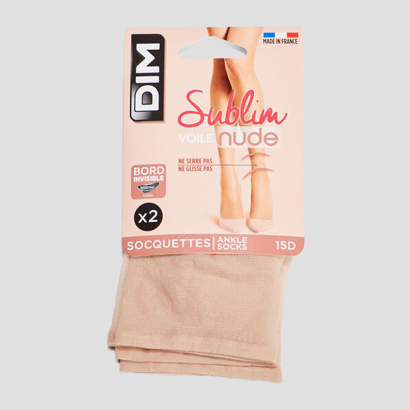 lot 2 paires socquettes voile 15d sublim ivoire femme Lot 2 paires socquettes voile 15D Sublim ivoire femme