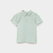 Polo manches courtes à détail brodé vert pastel garçon