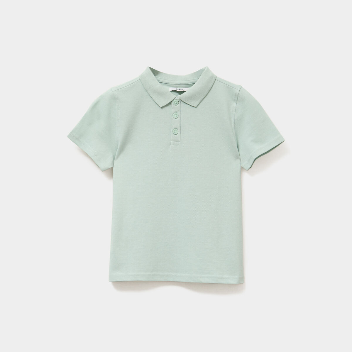 Polo manches courtes à détail brodé vert pastel garçon