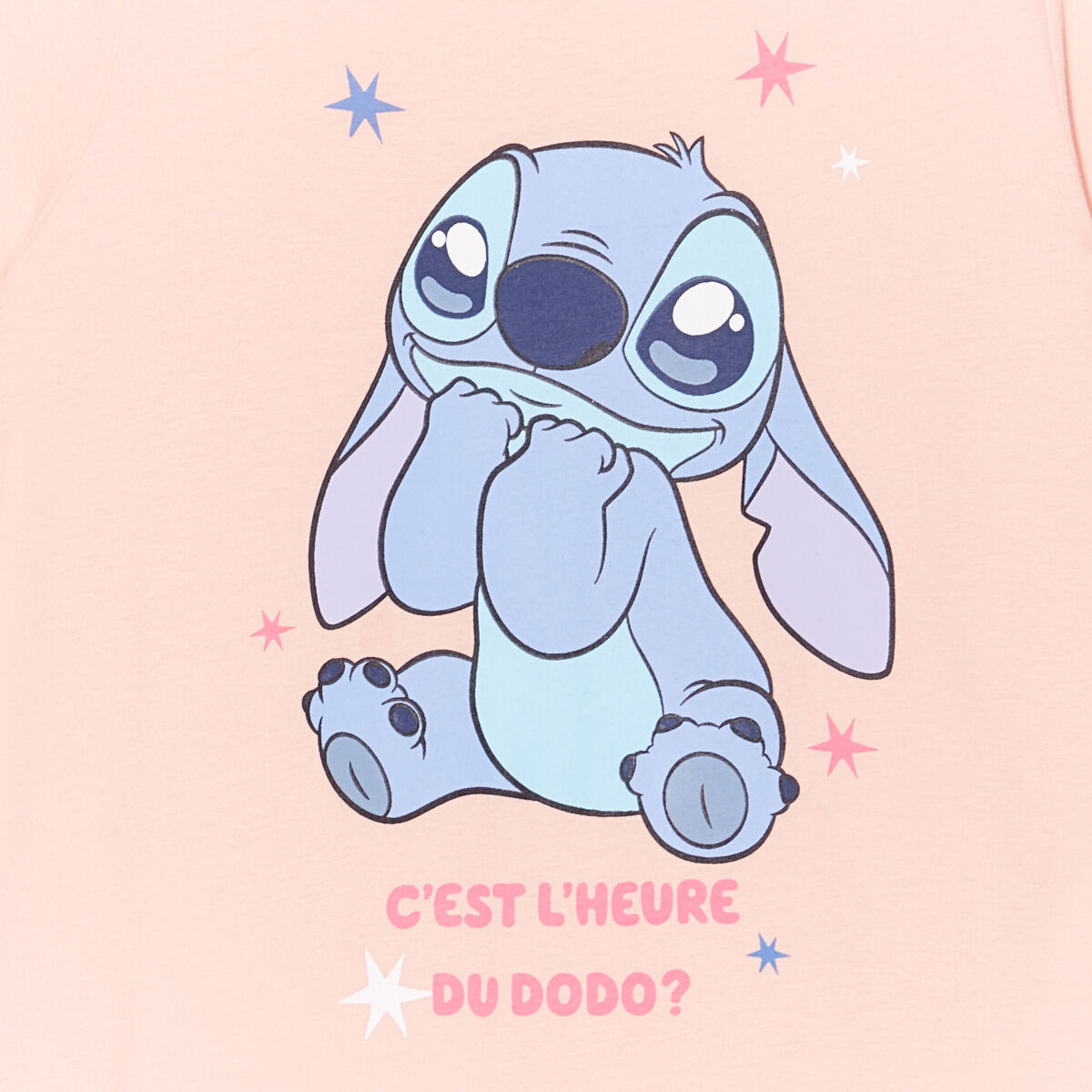Chemise de nuit manches courtes Stitch orange fluo fille