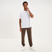 Pantalon jogging droit molleton marron chocolat homme