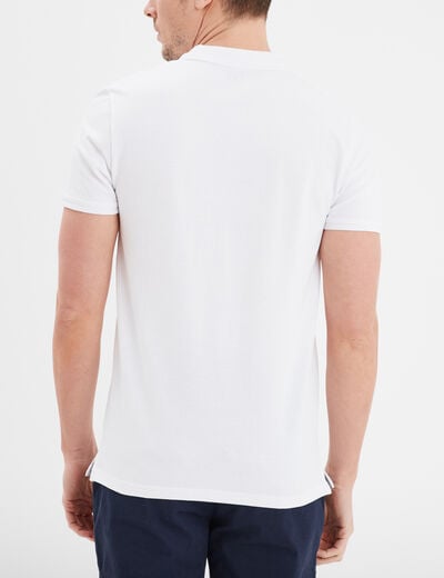 Polo en coton manches courtes blanc homme