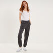 Pantalon de jogging molletonn&eacute; gris fonc&eacute; femme