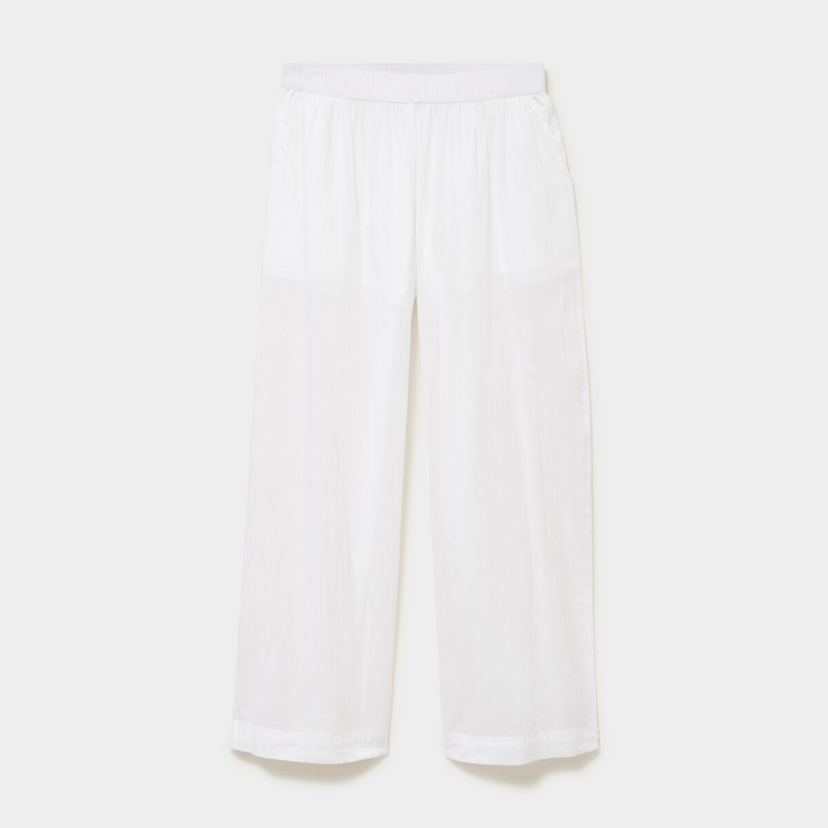 Pantalon de plage voile de coton blanc femme