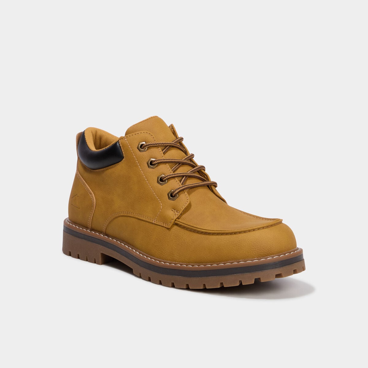 Boots crant&eacute;es &agrave; lacets jaune homme