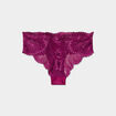 Shorty en dentelle fils métallisés rouge femme