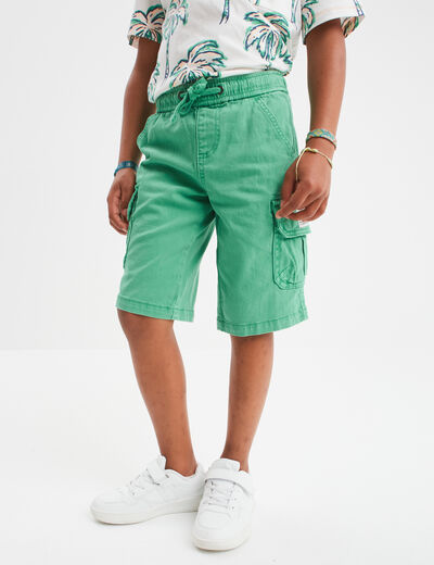 Short cargo vert garçon