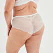 Shorty en dentelle Izzie blanc femme grande taille