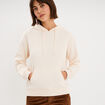 Sweat hoodie 1 poche &agrave; capuche beige femme