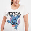 T-shirt manches courtes coton Stitch ivoire femme grande taille