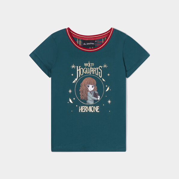 t shirt col rond harry potter hermione vert fille T-shirt col rond Harry Potter Hermione vert fille