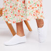 Baskets en toile &agrave; lacets blanc femme
