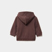 Gilet c&ocirc;tel&eacute; doubl&eacute; &agrave; capuche marron fonc&eacute; b&eacute;b&eacute; gar&ccedil;on