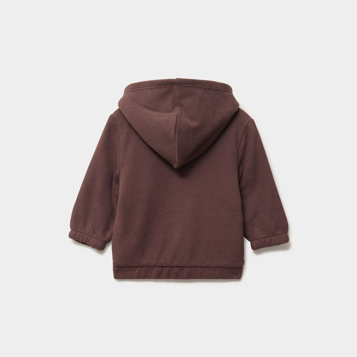 Gilet c&ocirc;tel&eacute; doubl&eacute; &agrave; capuche marron fonc&eacute; b&eacute;b&eacute; gar&ccedil;on