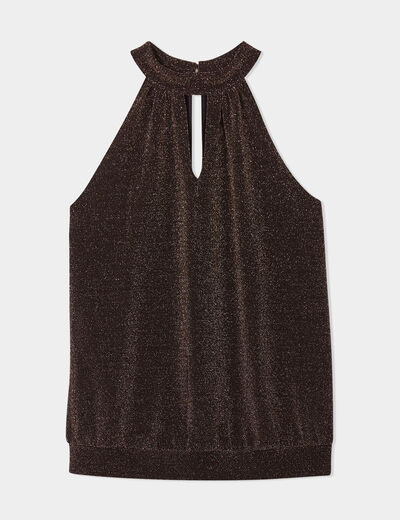 Débardeur encolure américaine terracotta femme