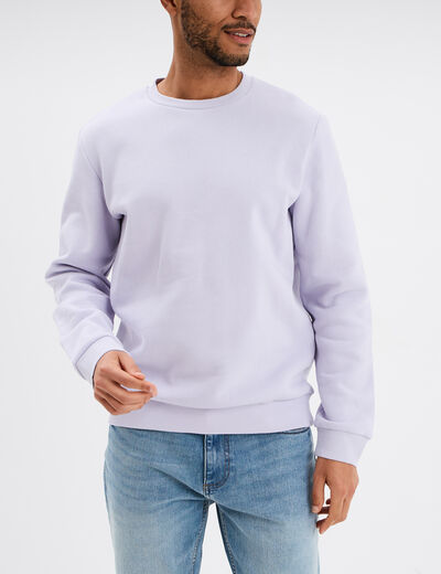 Sweat avec col rond parme homme