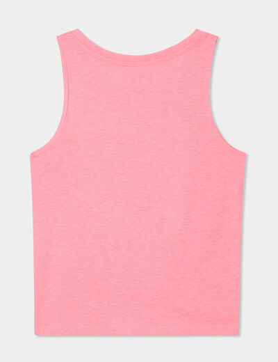 Débardeur noué col rond rose fluo fille