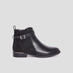 Bottines plates avec strass et boucles noir femme