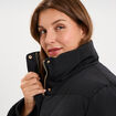 Doudoune mi-longue ceintur&eacute;e &agrave; capuche noir femme grande taille