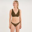 Soutien-gorge triangle dentelle vert kaki femme