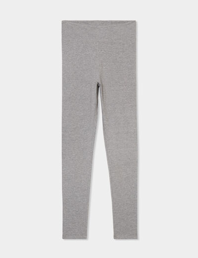 Legging 7/8ème taille haute coton gris femme