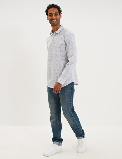Chemise ajust&eacute;e manches longues multicolore homme