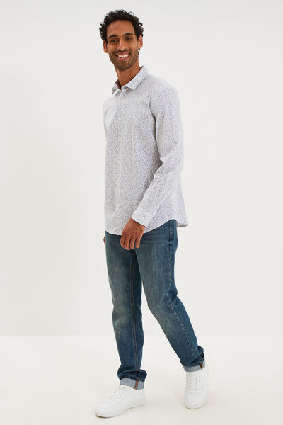 Chemise ajust&eacute;e manches longues multicolore homme