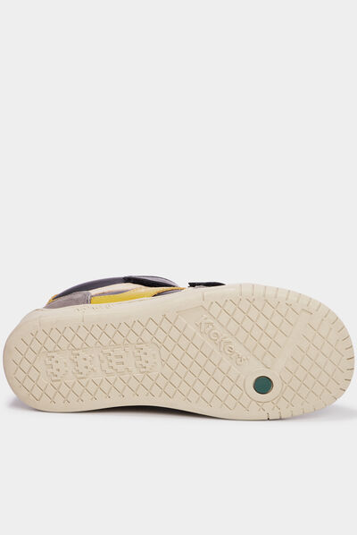 Baskets montantes en cuir Kickers gris garçon