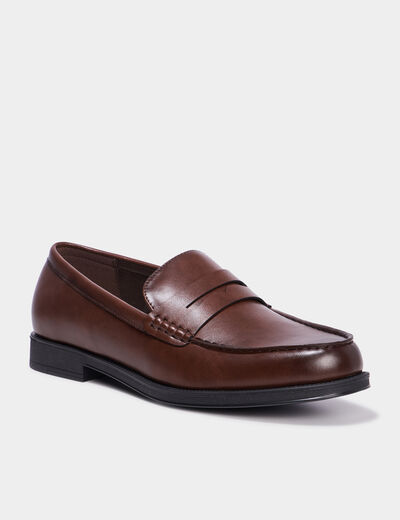 Mocassins à bout rond marron homme