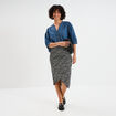 Jupe midi portefeuille noir femme