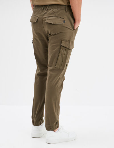 Pantalon cargo slim coton Liberto vert kaki homme
