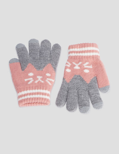 Gants gris clair fille