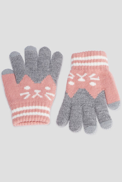 Gants gris clair fille