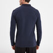 Polo manches longues encolure boutonnée bleu marine homme