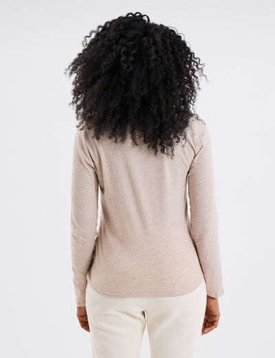 T-shirt à manches longues beige femme