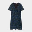 Robe col cache-coeur manches papillons vert femme
