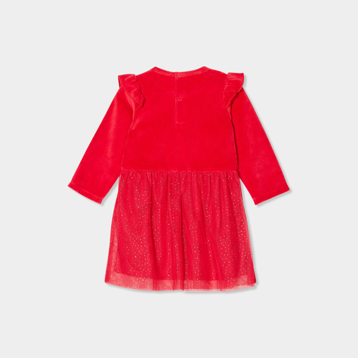 Robe No&euml;l effet velours &agrave; tulles Stitch rouge b&eacute;b&eacute; fille