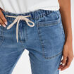 Jeans droit taille élastiquée denim stone femme