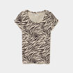 T-shirt coton imprim&eacute; coupe ajust&eacute;e beige clair femme