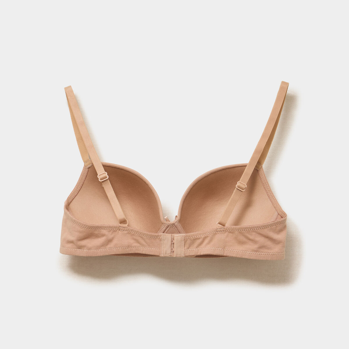 Lot 2 soutiens-gorge triangles padd&eacute;s beige femme