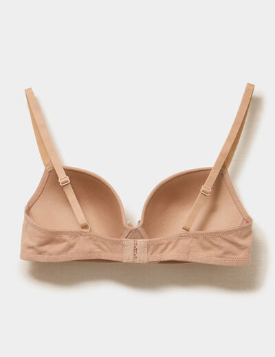 Lot 2 soutiens-gorge triangles padd&eacute;s beige femme
