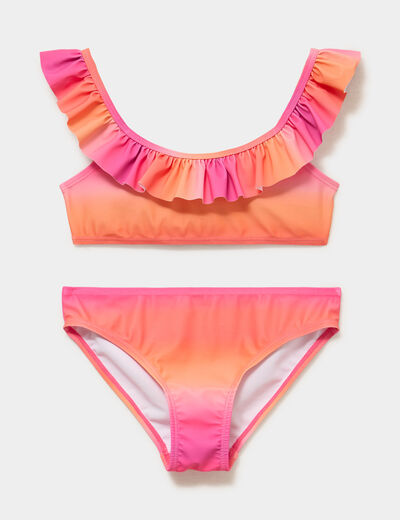 Maillot de bain 2 pi&egrave;ces orange fille