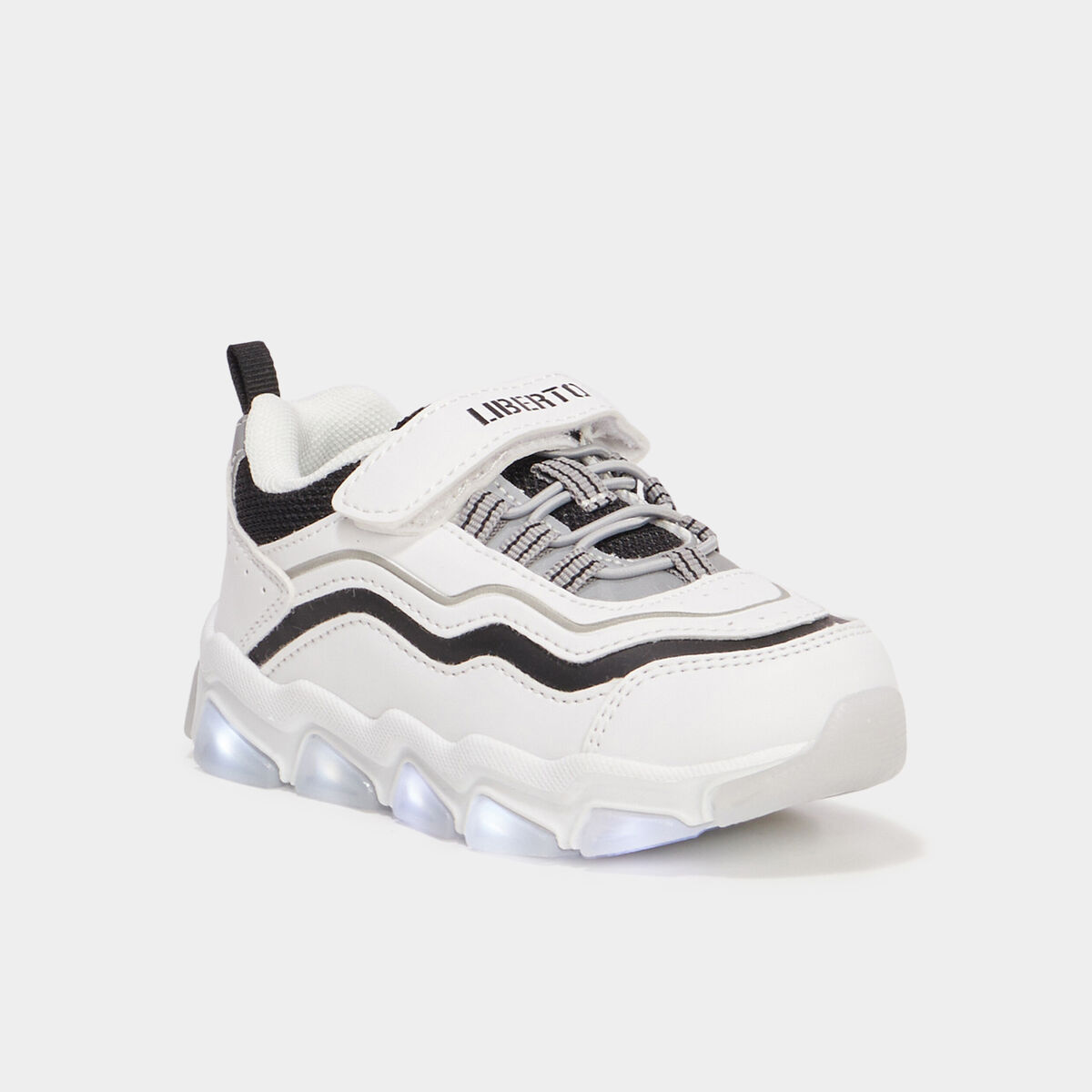 Baskets running semelles lumineuses blanc garçon