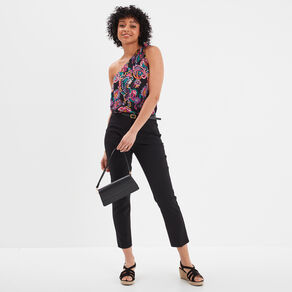 debardeur asymetrique avec noeud noir femme Débardeur asymétrique avec noeud noir femme