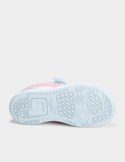 Tennis basses à scratchs Puma vert pastel fille