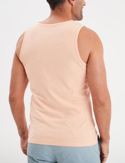 Débardeur droit 1 poche coton Creeks rose homme