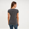 T-shirt manches courtes gris fonc&eacute; femme