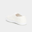 Tennis basses à lacets en toile blanc femme